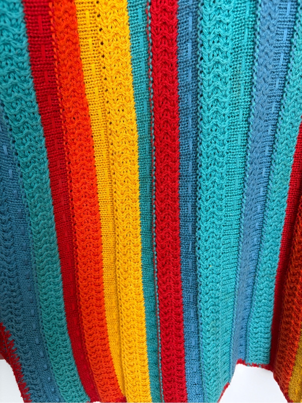 VTG 90s Funky Rainbow Knit Sweater with Retro Vibes - Picture 6 of 8